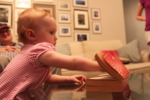 Ellie's first bibliomanced word: escutcheon!